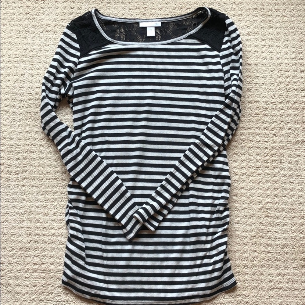 Motherhood Maternity thermal striped shirt